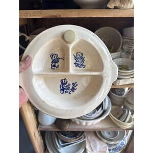 Vintage 1940s Excello Child’s Warming/ cooling Dish –Musical Bears Divided Plate